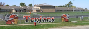 Elmwood Trojan Fence Logo